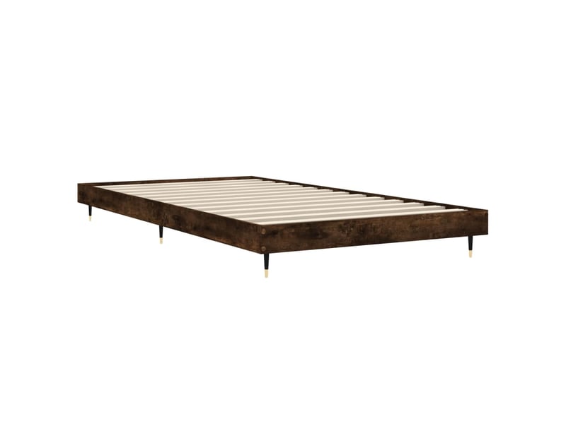  Lit simple- lit adulte -  cadre de lit sans matelas chêne fumé 90x190cm bois d'ingénierie  - Conforama D
