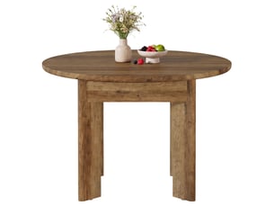 Table à manger ronde pour 4 personnes, 100 x 100 x 75 cm, marron, ronde table de salle à manger industrielle pour salle à manger, cuisine, salon