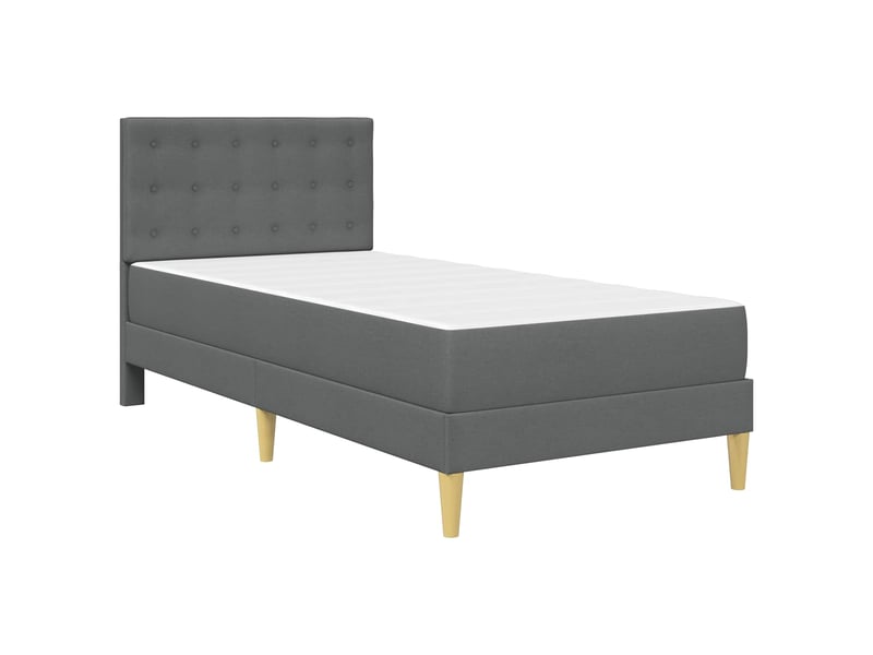  Lit simple- lit adulte -  cadre de lit avec matelas gris foncé 80 x 200 cm tissu  - Conforama B