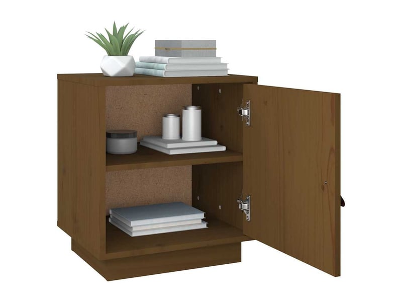 Table de chevet - cabinet de chevet - table de nuit marron miel 40x34x45 cm bois de pin massif  - Conforama D