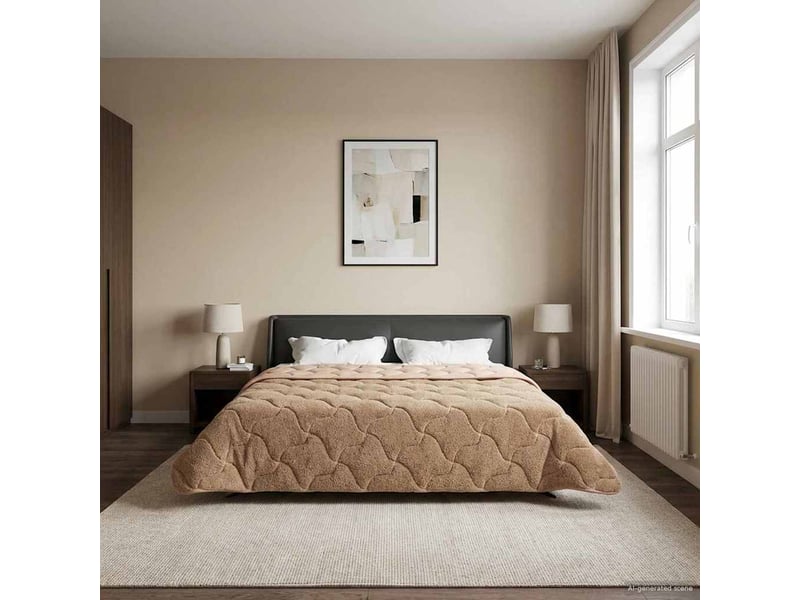 Couette - duvet d'été 220 x 260 cm été taupe respirant  - Conforama B