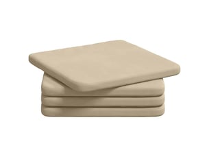 Lot de 4 coussins de siège, coussins décoratifs tissu en microfibre crème 40 x 40 x 3 cm cf59966
