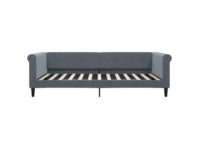  Lit simple- lit adulte -  lit de repos sans matelas gris foncé 100x200 cm velours  - Conforama B