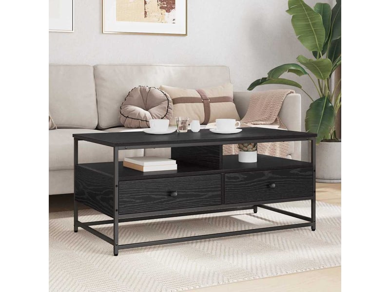 Table basse - table de salon - table à thé chêne noir 100 x 51 x 45 cm bois d'ingénierie  - Conforama D