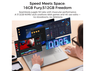 Pc portable 14 pouces amd ryzen 5 16 go ram 1 to ssd écran 2.2k ips ultra léger autonomie 8h argent