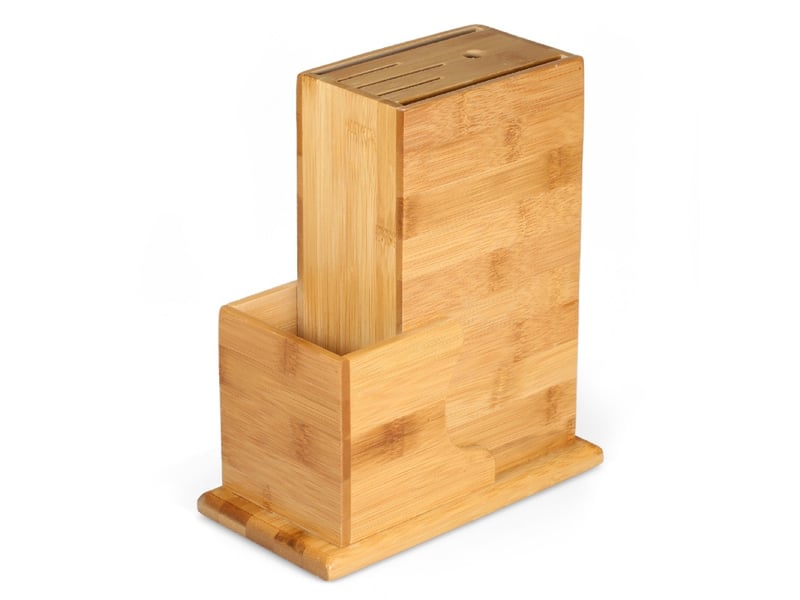  Rangement cuisine,porte-couteaux multifonctionnel en bambou, droit et fabriqué en matériau naturel  - Conforama A
