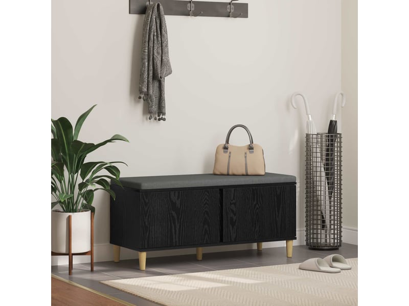  Banc d'entrée, banc interieur avec coussin chêne noir 100x38x46 cm shl85886  - Conforama B