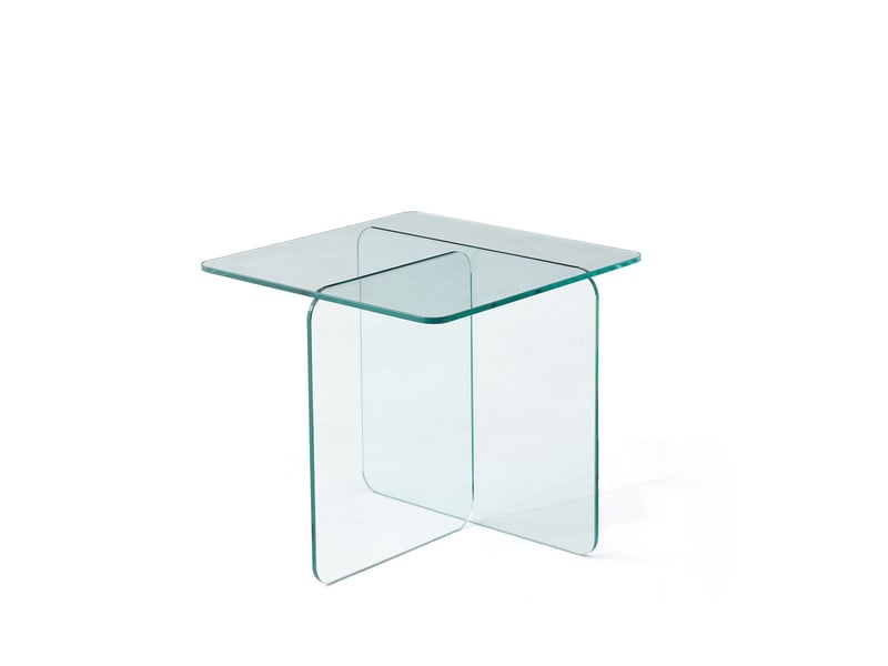  Table de salon verre trempé verre transparent verre courbé  - Conforama E