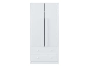 Armoire à vêtements 70 x 40 x 170 cm double ouverture tiroirs et compartiments de rangement grand compartiment intérieur panneaux écologiques durables finition blanche lisse facile à nettoyer