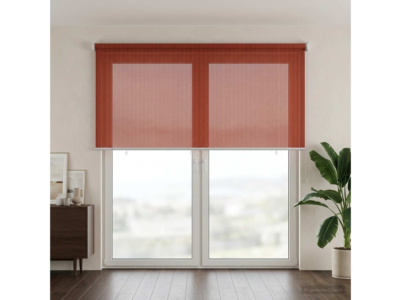 Store enrouleur extérieur, store à rouleau à 90% de blocage uv terracota hdpe cf45227  - Conforama C