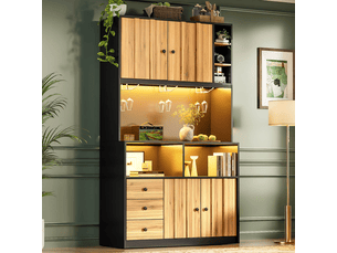 Vitrine coloris noir <strong></strong> <strong>Noir / Naturel</strong> - x