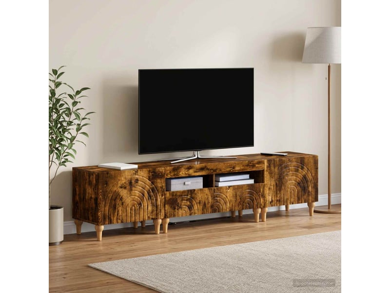  Ensemble de 3 meubles tv led chêne fumé bois d'ingénierie shl36489  - Conforama B
