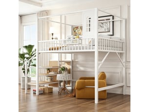 Lit mezzanine 140x200 cm <strong>OOIILLEE</strong>  <strong></strong> coloris blanc