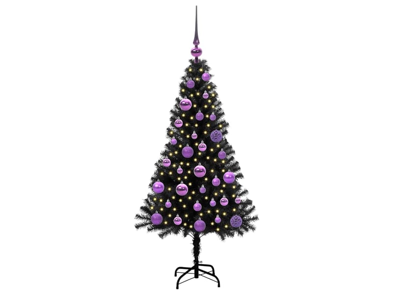Sapin de noël, arbre de noël noir 120 cm pvc cf61543 - Conforama C