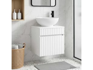 Meuble de lavabo mural, rangement salle de bain blanc 49x44.5x66.5 cm
