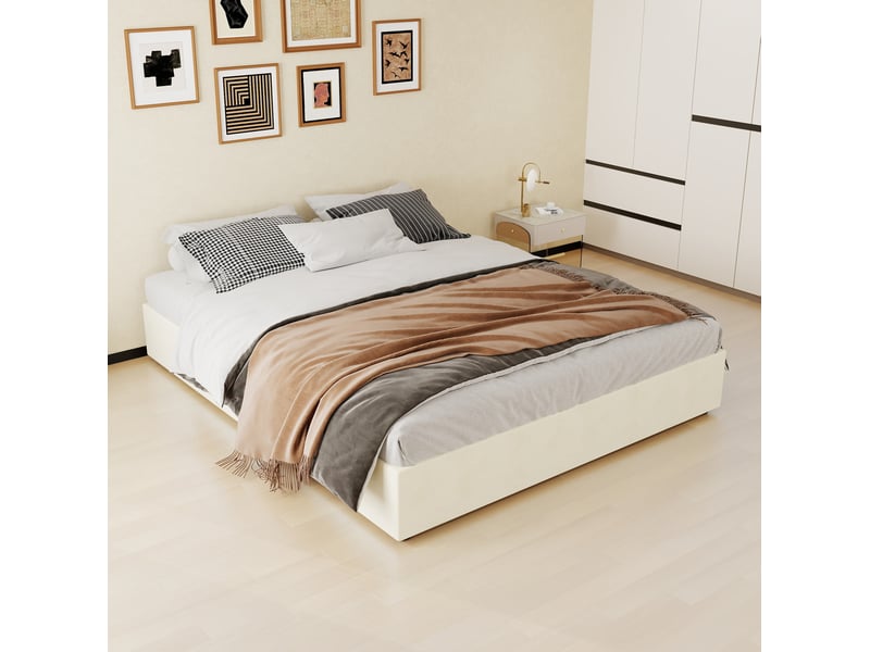  Sommier coffre 2 places 160x200 cm coloris beige  - Conforama B