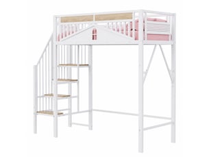 Lit mezzanine 90x200 cm STILVORA coloris blanc