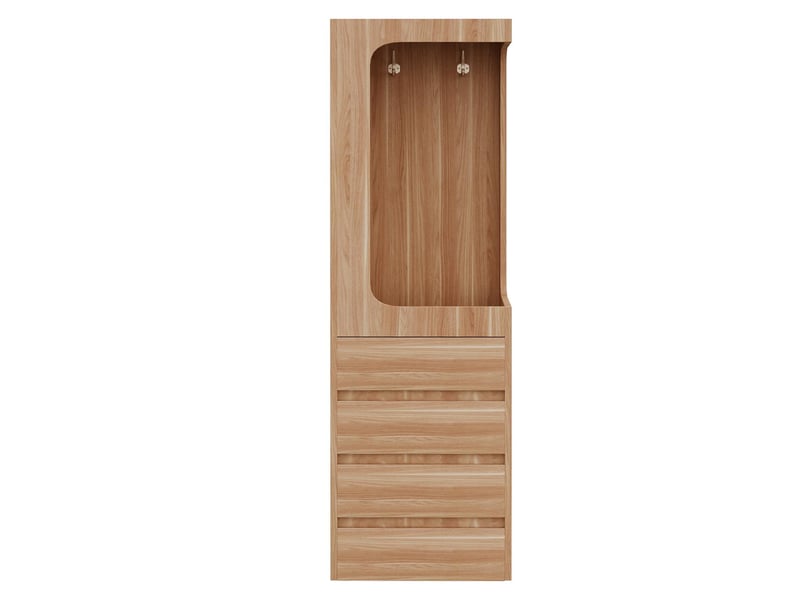  Armoire penderie 1 porte 4 tiroirs et penderie ouverte 70 x 40 x 170 cm LDB00431AAN - Conforama E