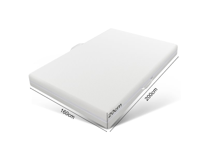  Matelas en mousse froide 160x200 cm, 7 zones de confort, épaisseur 20 cm, matelas ergonomique en mousse haute résilience, blanc  - Conforama C