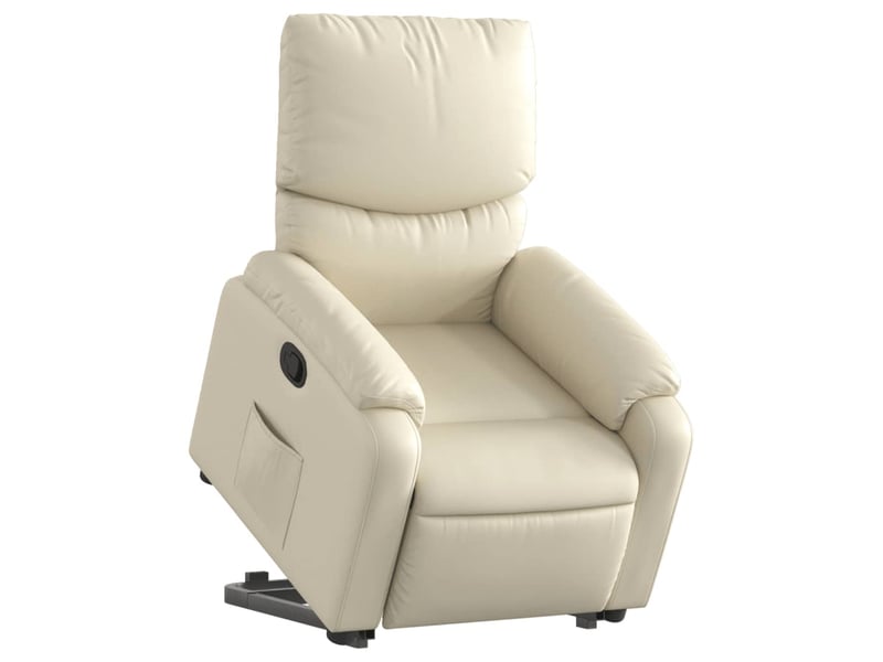 Fauteuil inclinable salon, fauteuil relax crème similicuir shl80295  - Conforama C
