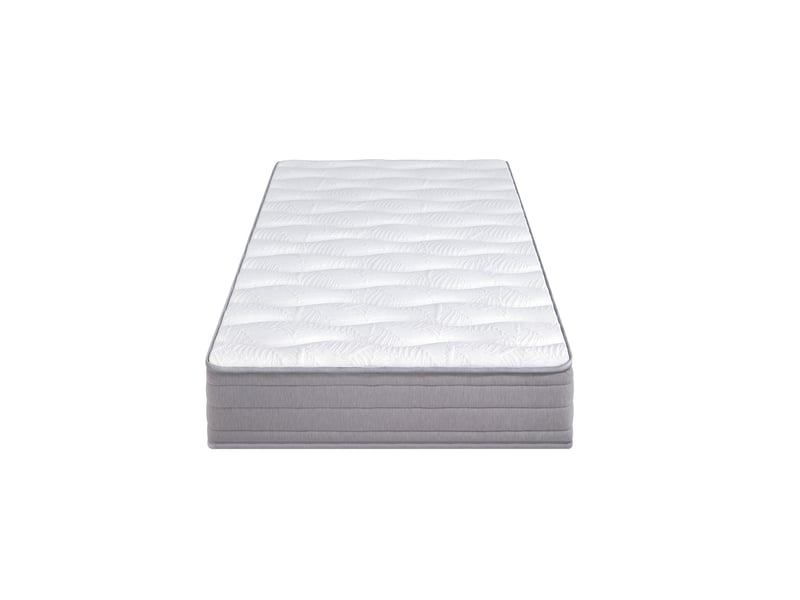 Matelas à ressorts 90 x 200 cm, blanc en tissu et métal, fermeté h3, soutien ergonomique et livré roulé  - Conforama B