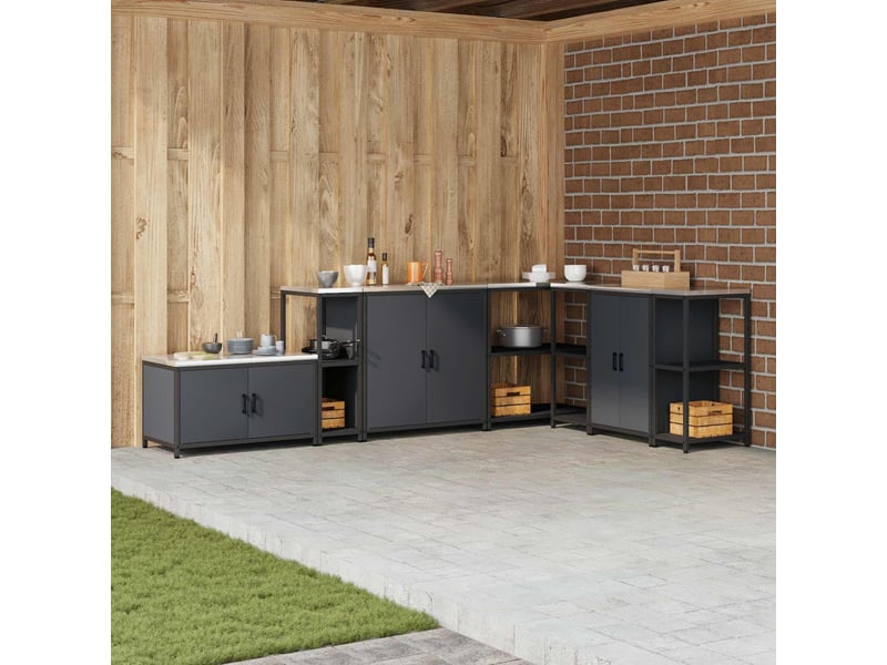 Étagère de cuisine, étagère de rangement hattem anthracite 30x50x92cm acier - Conforama B