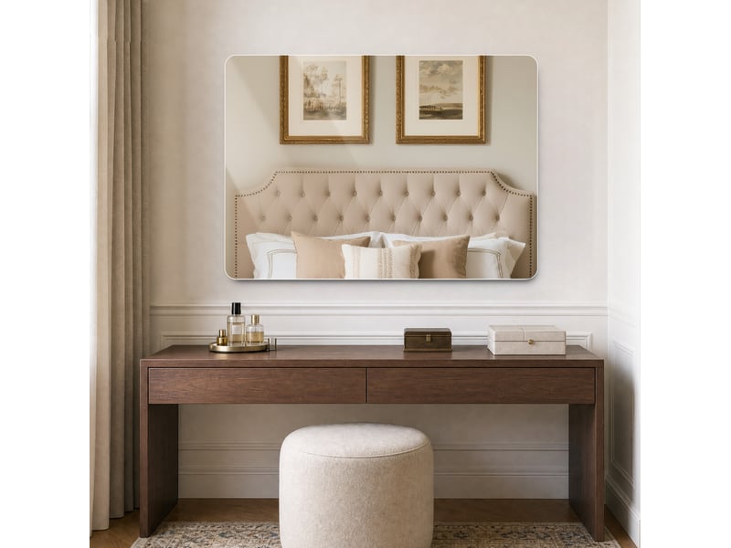  Miroir de salle de bains sans cadre 90x70 cm en verre trempé argenté  - Conforama E