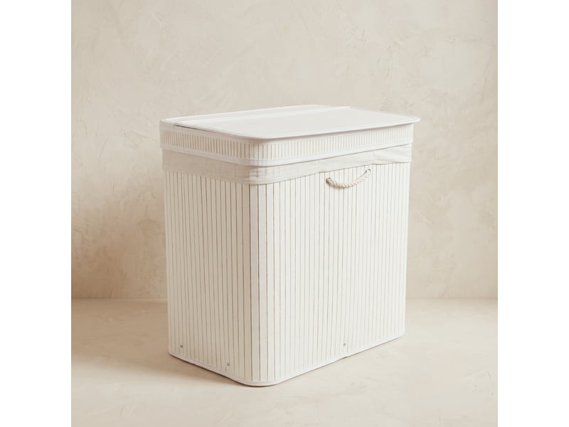  Panier à linge en bambou, 63 x 43 x 60 cm  - Conforama D