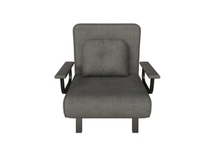 Fauteuil relax convertible - 60x60x80cm - chauffeuse lit 185cm, dossier 5 positions 180°, chenille, métal - gris élégant