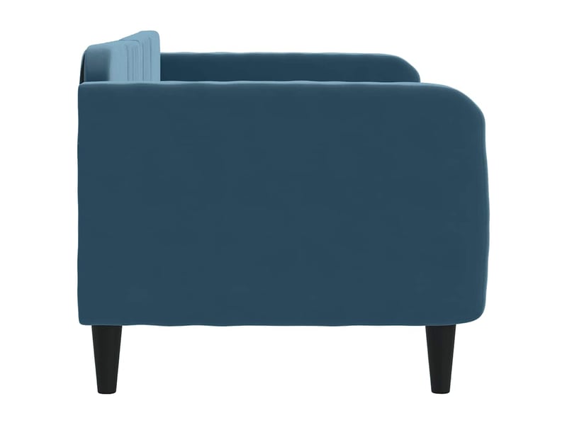Lit simple- lit adulte - lit de repos sans matelas bleu 80x200 cm velours - Conforama C