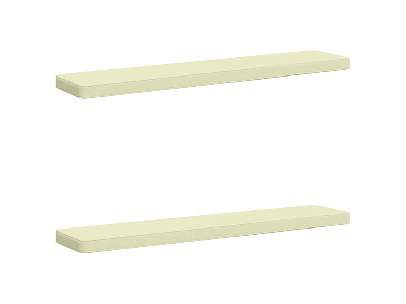 Lot de 2 coussins de banc, coussins d'assise vught 100 % polyester crème cf58454 - Conforama A