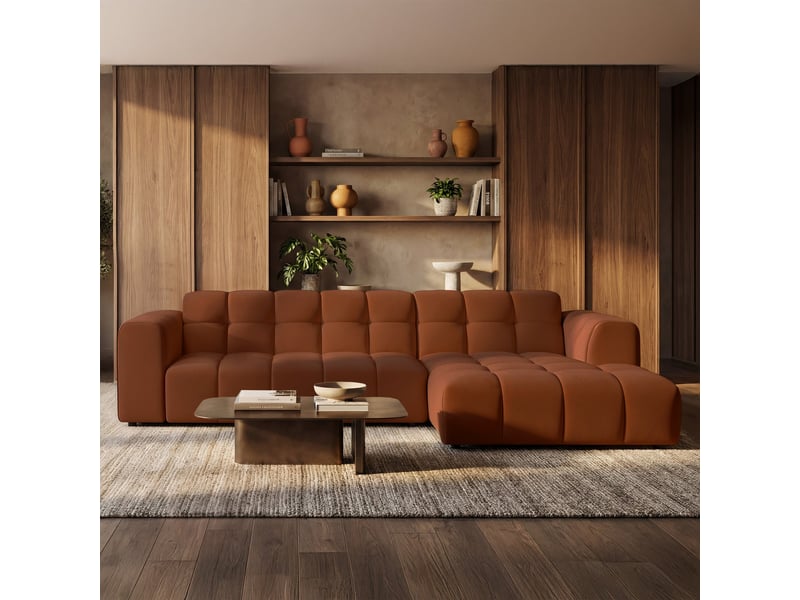  Selsey boloon - canapé d'angle - 300 cm - velours cuivre Boloon - Conforama B