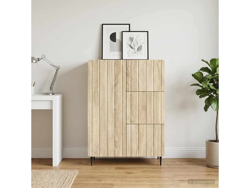  Buffet - bahut - meuble de rangement chêne sonoma 66 x 34,5 x 91,5 cm bois d'ingénierie  - Conforama D