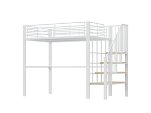 Lit mezzanine 140x200 cm HAVRYA   coloris blanc