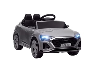Audi q8 e-tron sportback voiture électrique pour enfants avec batterie 12v, télécommande, phares, klaxon et musique, grise