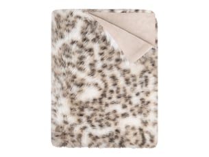 Plaid fausse fourrure léopard 150x200 snow