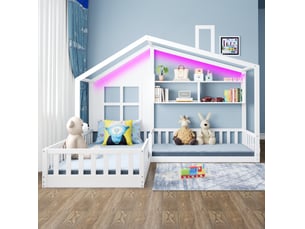 Lit cabane 90x200 cm VIVRYN coloris blanc
