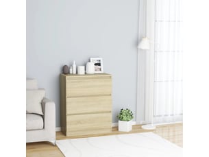 Buffet cuisine, meuble de rangement, commode chêne sonoma 60x35x76 cm bois d'ingénierie