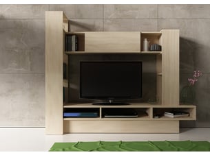 Meuble tv coloris naturel 210 cm <strong></strong>  <strong>BARCELONE</strong>