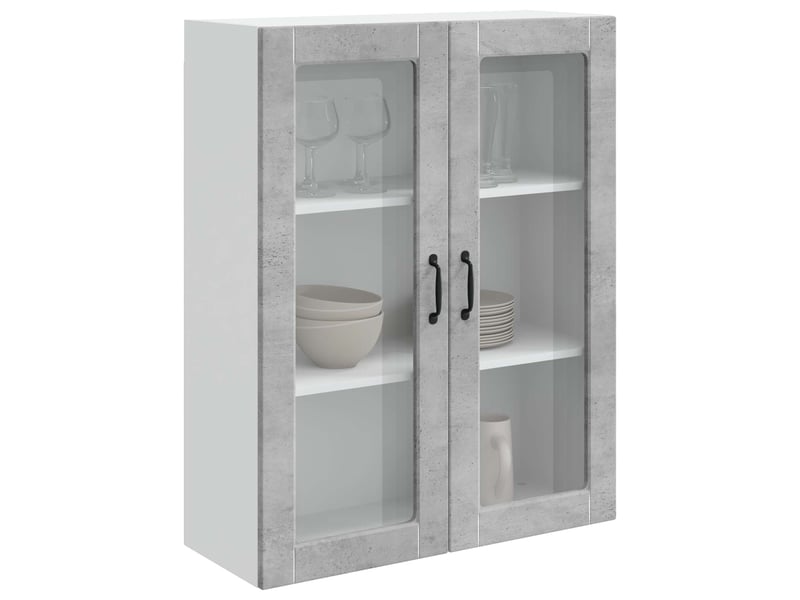 Meuble mural de cuisine | armoire de cuisine gris béton 80x31x100cm shl4974 - Conforama C