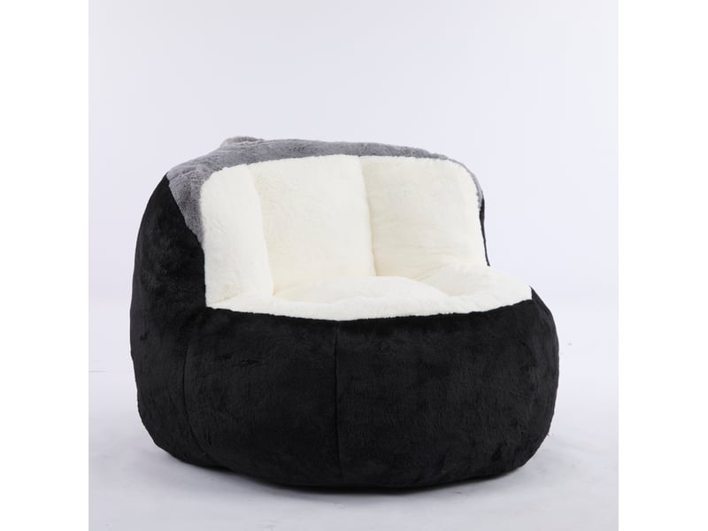 Fauteuil pouf géant avec rembourrage en mousse, poignée et base antidérapante en tissu multicolore - Conforama A