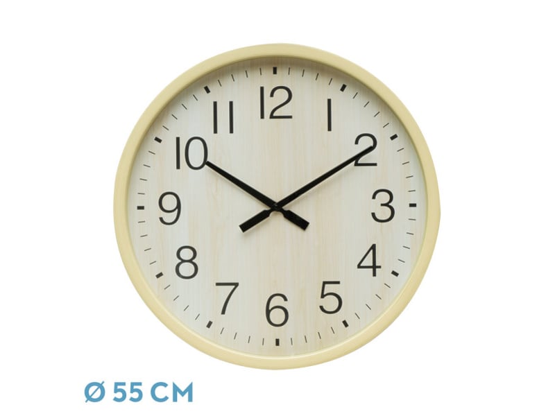  Horloge murale fabrilamp manilva 55 x 55 cm hêtre mouvement continu 220115585 - Conforama A
