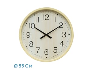 Horloge murale fabrilamp manilva 55 x 55 cm hêtre mouvement continu