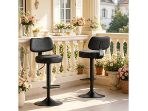 tabouret de bar assise réglable en hauteur  <strong>HAVRYA</strong>  - gris hauteur d'assise 63 cm vendu Par paire