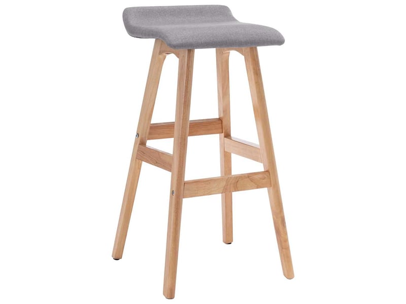  Lot de 2 tabouret de bar, chaise de bar gris clair tissu shl57468  - Conforama C