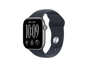 Montre connectee gps cellular 46mm aluminium gris sidereal ecran carre sport band bleu marine ml