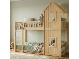 Lit superposé 90x200 cm <strong>OKWISH</strong> <strong></strong> coloris naturel