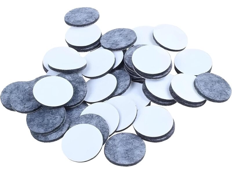  Set de 24 dessous de verre en feutre adhésifs de 2 cm, protecteurs de sol pour parquet, carreaux et surfaces lisses  - Conforama A
