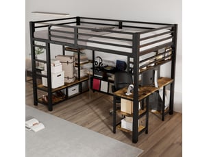 Lit mezzanine 120x200 cm OKWISH coloris noir