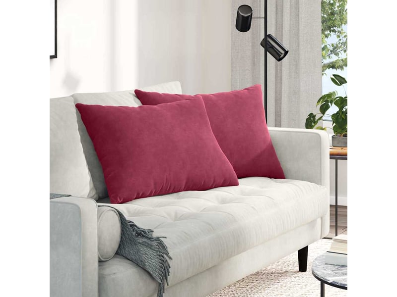  Lot de 2 coussins de canapé, coussins décoratifs bordeaux 70 x 50 cm cf59033  - Conforama B